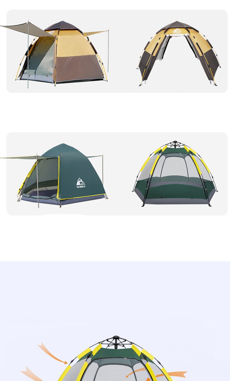 Cheap Goat Tents Automatic Tent Outdoor 3 4 Person Large Family Double Deck Tent Anti UV Waterproof Camping Beach Tent Fishing Hiking Picnic Tents 